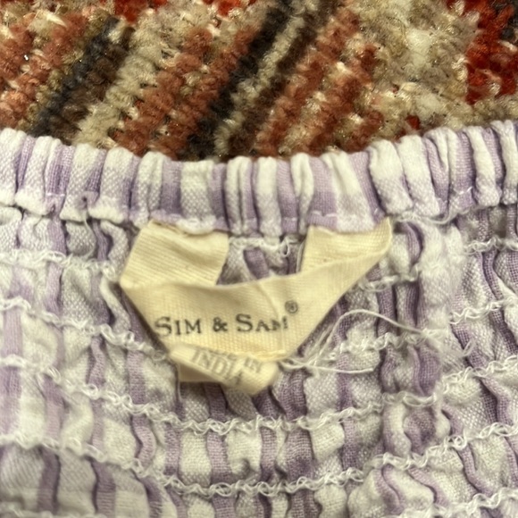 Purple gingham cropped blouse - Picture 2 of 3